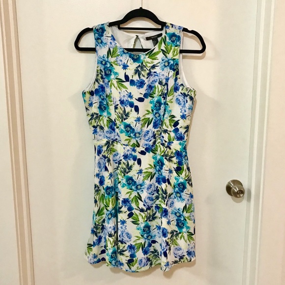 Forever 21 Blue and White Floral Fit & Flare Dress - Picture 1 of 4